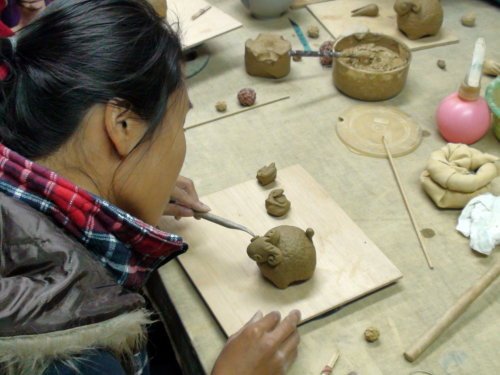 Sophia Makes a Clay Sheep